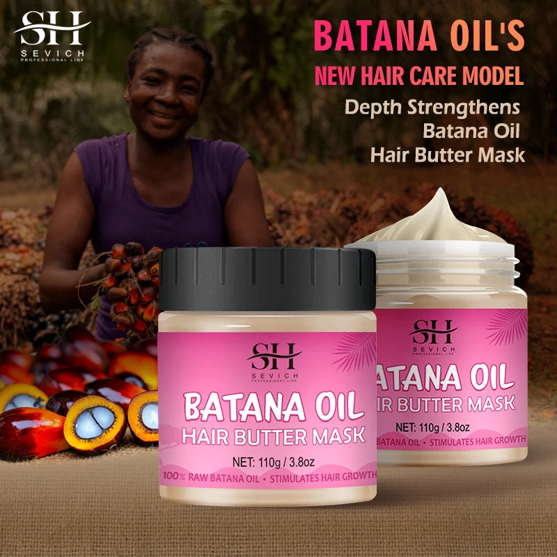 Africa Batana Mask oil Hair Butter Traction Alopecia Anti-break Hair Growth Care Products Moisturize Repair Dry Batana Hair mask