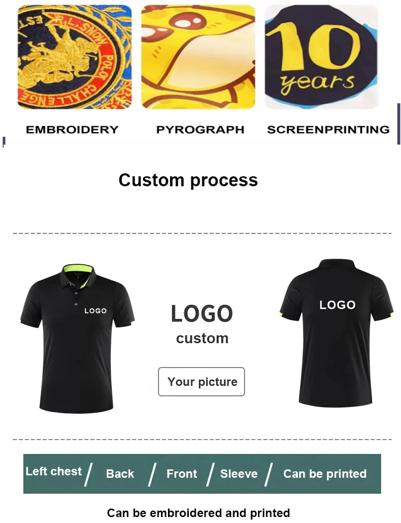 2023 Quick-drying Sports Polo Shirt Custom Design Company Brand Logo/Print Embroidery Breathable Lapel Short Sleeve Tops S-4XL