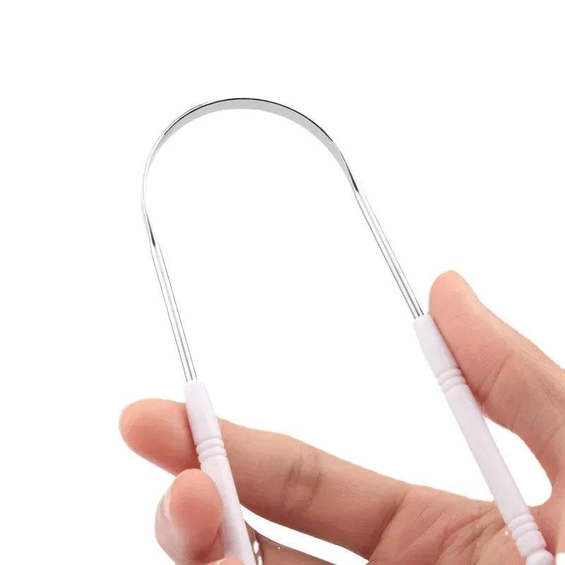 1PC Stainless Steel Tongue Scraper Cleaner Fresh Breath Cleaning Coated Tongue Toothbrush Oral Hygiene Care Tools Viralgem Store