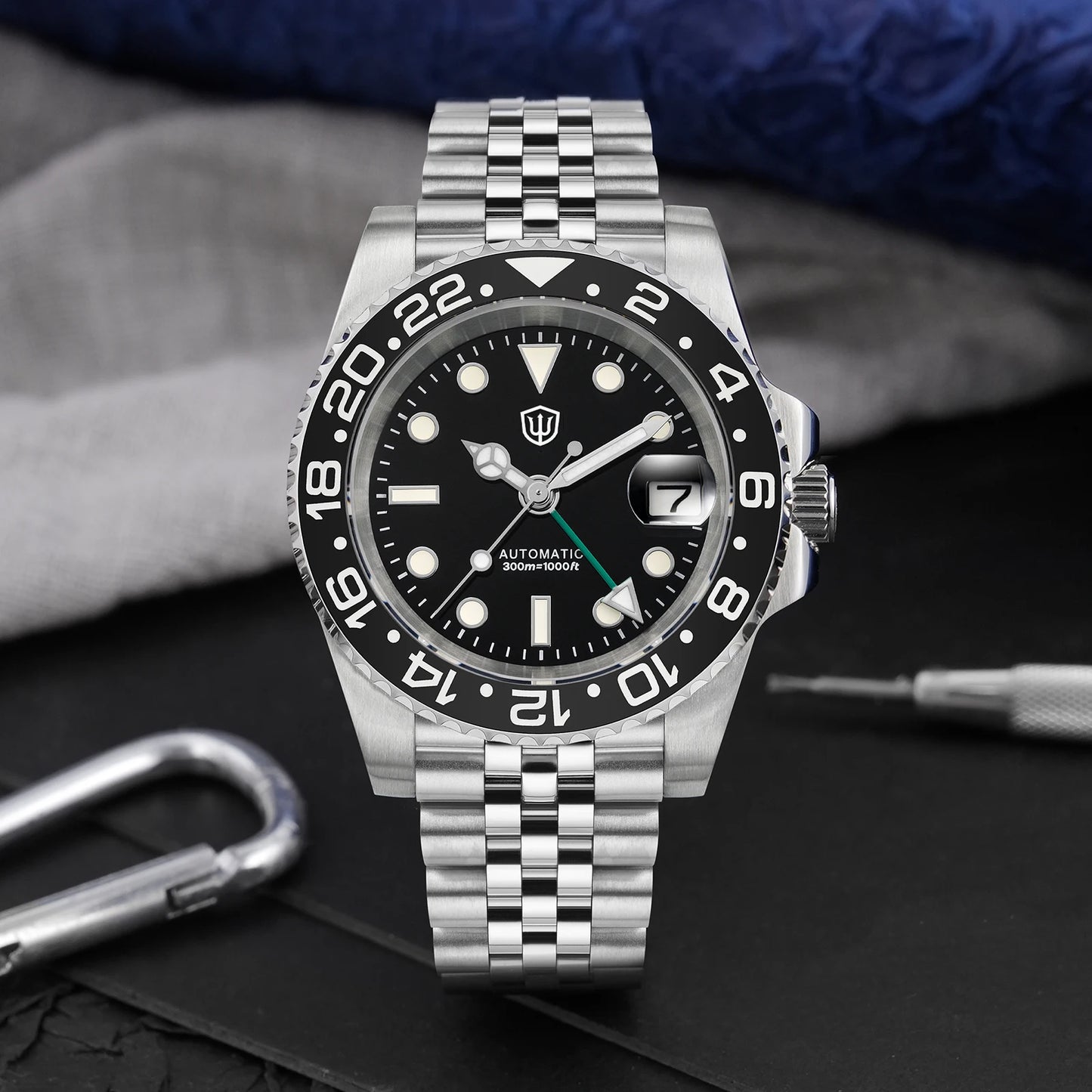 Watchdives WD16760 NH34 Sub GMT Watch Stainless Steel Sapphire Automatic Movement BGW9 Luminous 300m Waterproof Watches for men