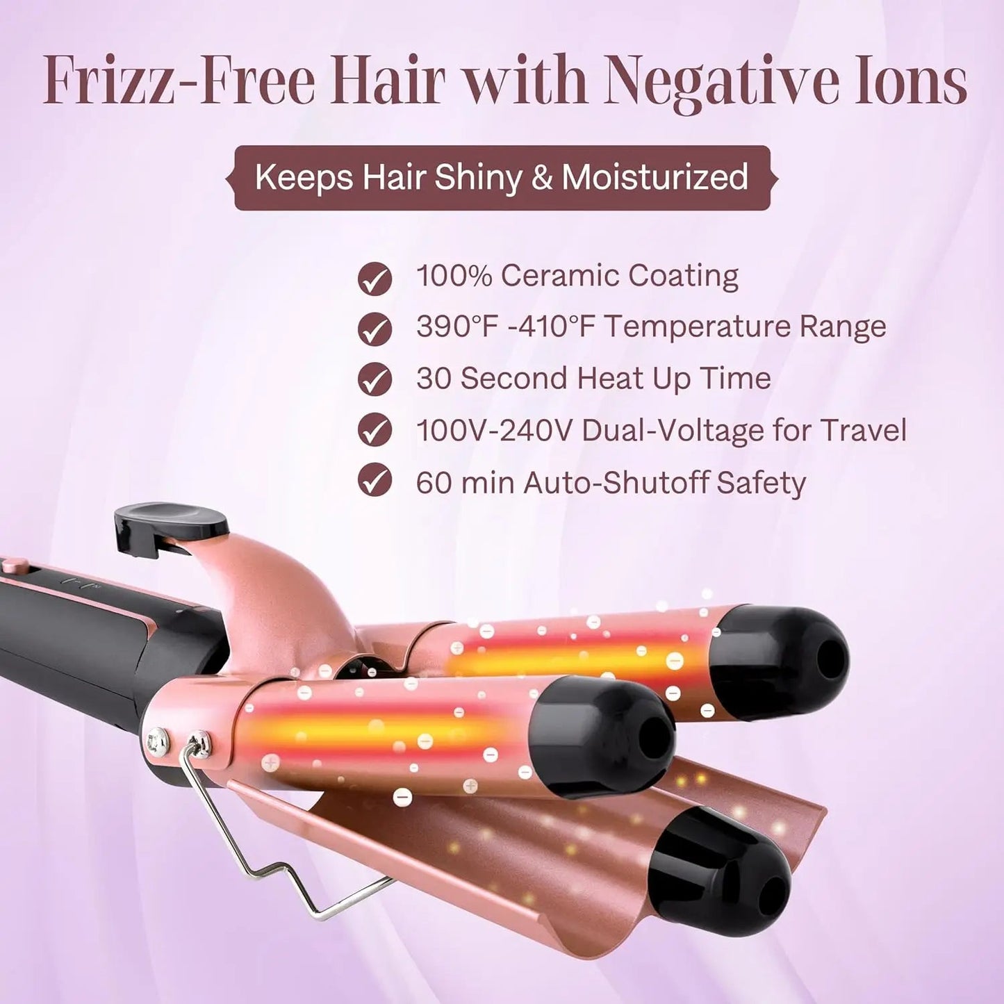 5 in 1 Curling Iron Set with Curling Brush, 0.35”-1.25” Hair Curler Wand for Hairstyle and Heat Resistant Gloves and Hair Clips Viralgem Store
