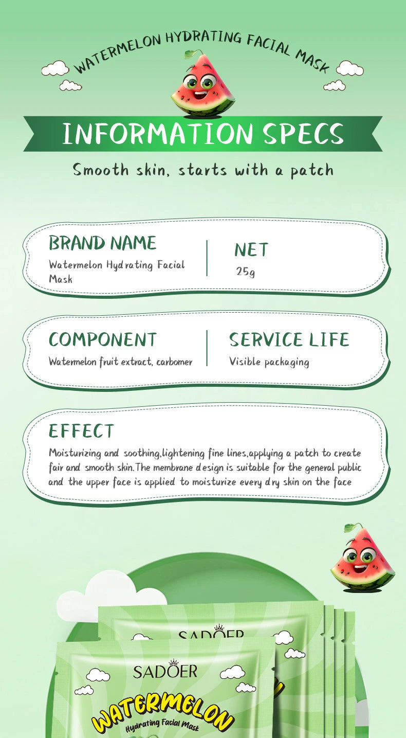 8pcs SADOER Fresh Fruits Face Mask Facial skincare Moisturizing Brightening Firming Hydrating Facial Masks for Face Skin Care Viralgem Store