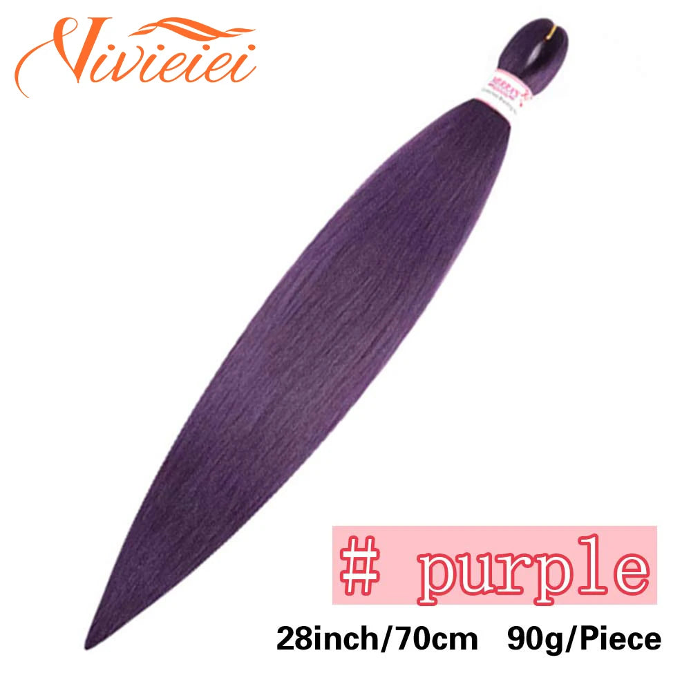 Synthetic Jumbo Braids Hair Extensions 28 Inch Braiding Hair Pre Stretched Orange Green White Blue Red Pink Purple Braids Viralgem Store