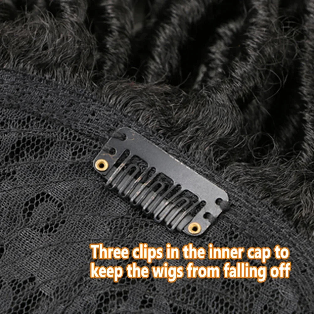 Synthetic Dreadlock Hair Topper Clip in Braided Half Wigs Locs Braided Wig Soft Short Wig Dreads for Men Women Viralgem Store