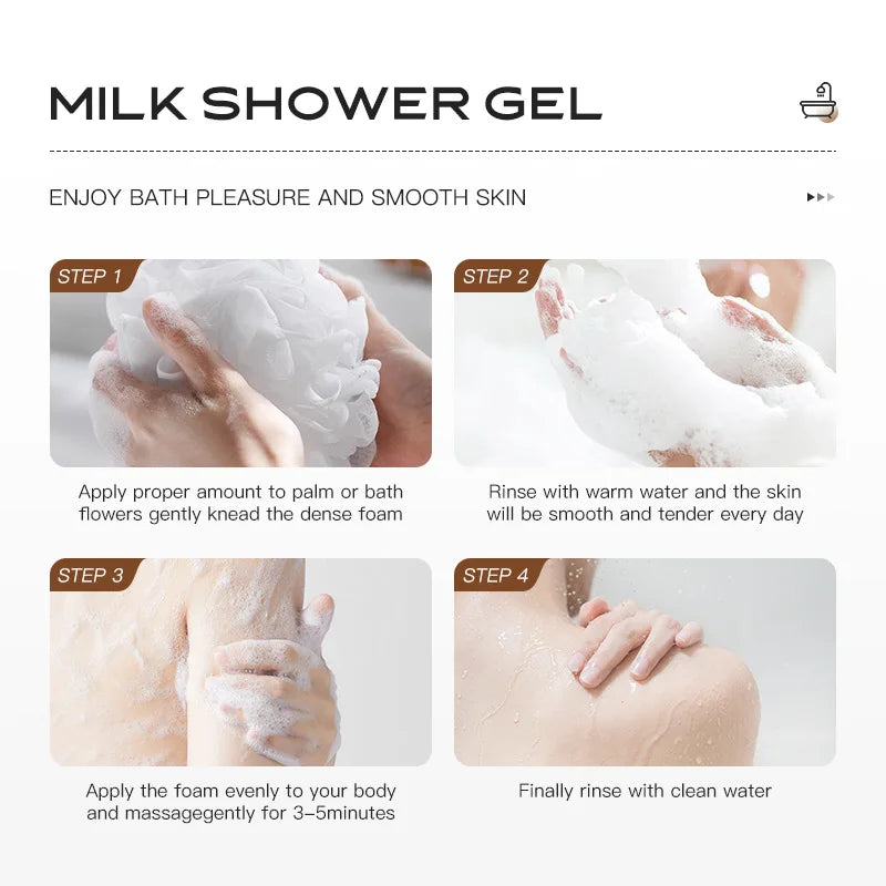 250ml Goat Milk Shower Gel Body Cleanser Remove Body Date Skin Nourishes and Balance The Skin Moisturizes and Lighting