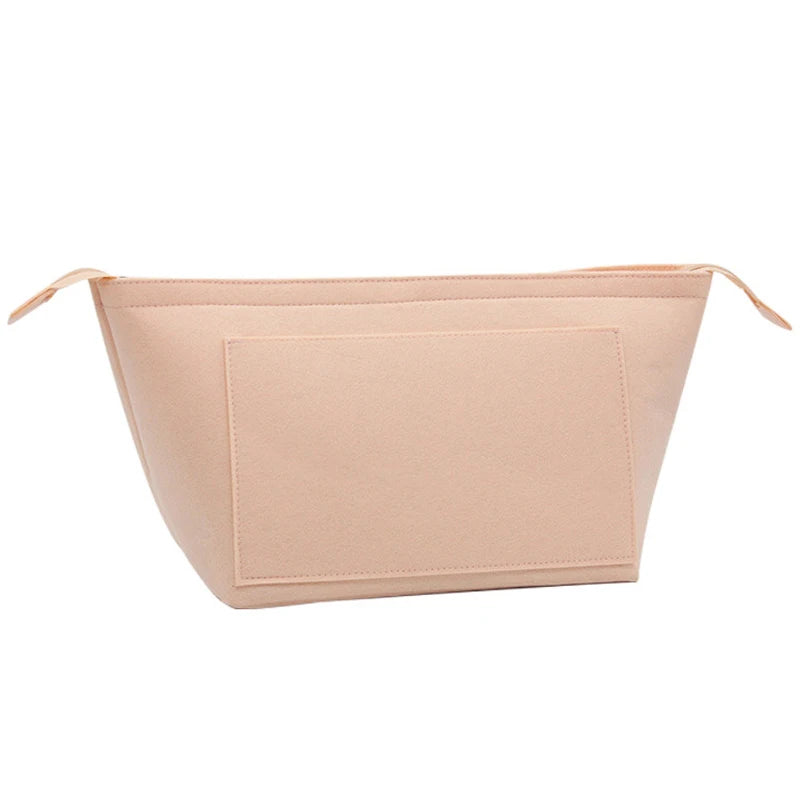 Women Make Up Organizer Felt Insert Bag with Multiple Pockets Travel Handbag Large Liner Cosmetic Bags Fit Longchamp Bag