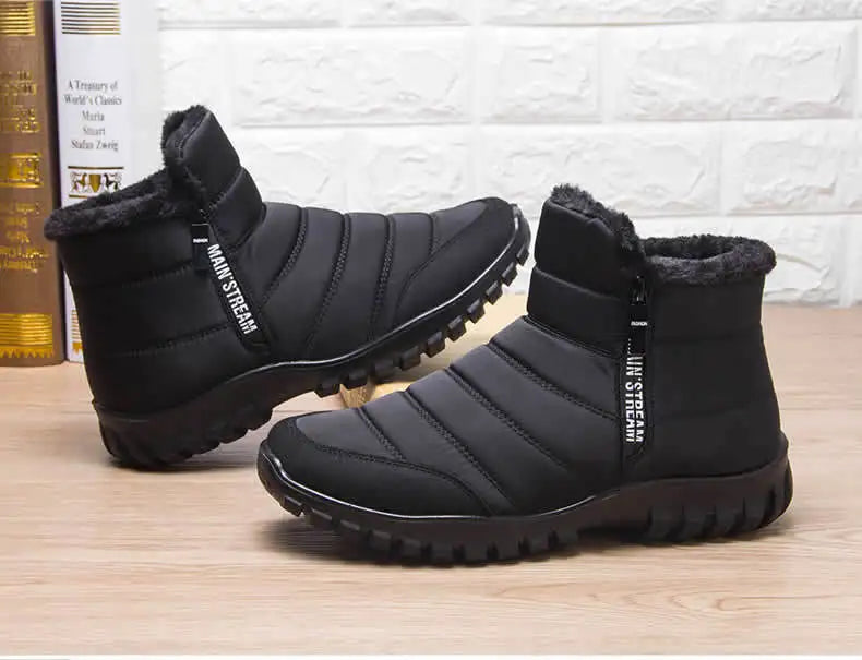 2024 Winter Men Ankle Snow Boot Waterproof Non Slip Shoe for Men Casual Keep Warm Plush Plu Size Couple Footwear Chaussure Homme