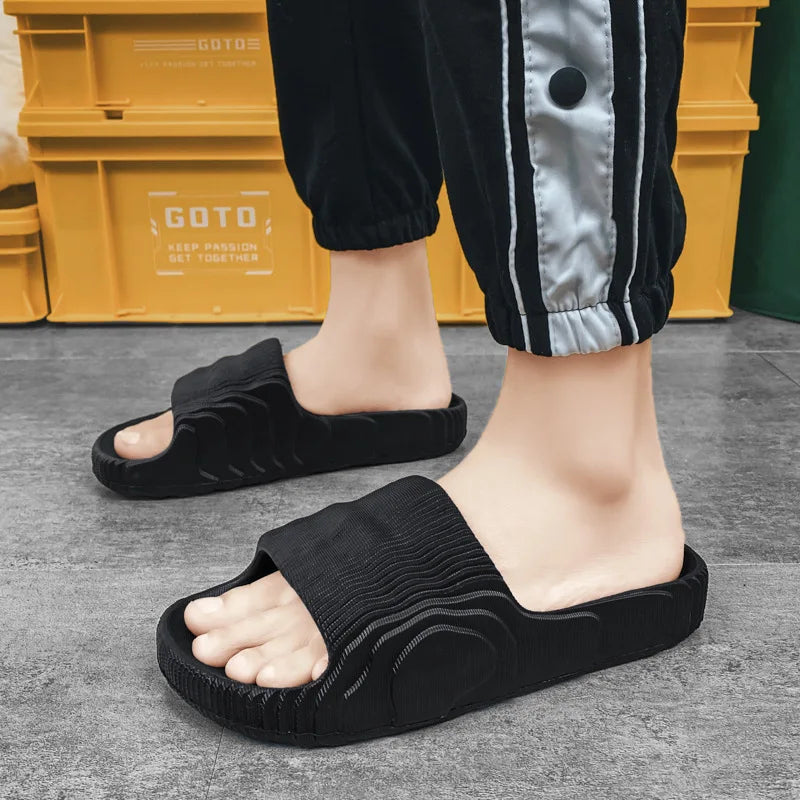 Summer EVA Slippers for Women Men Fashion Beach Sandals Soft Sole Platform Slides Outdoor Toe Open Shoes Unisex Size 29-46