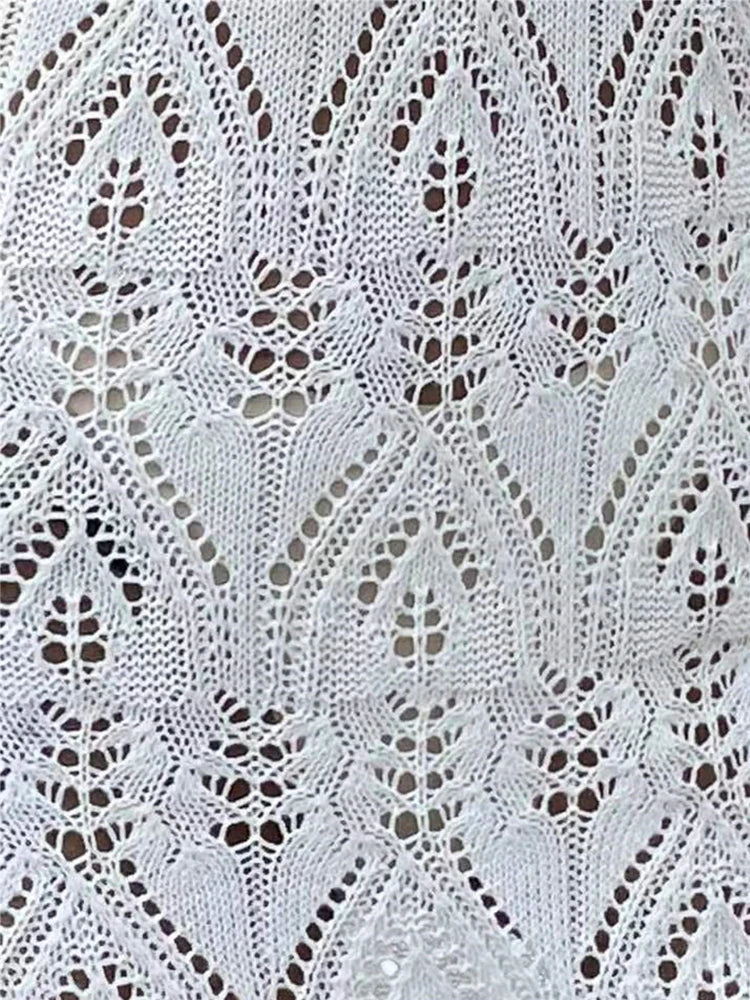 Summer Women Dresses Sleeveless V-Neck Versatile Hollow Knitted Dress Hip-Covering Mid-Length Side Slit Sexy Sweater Vest Dress Viralgem Store