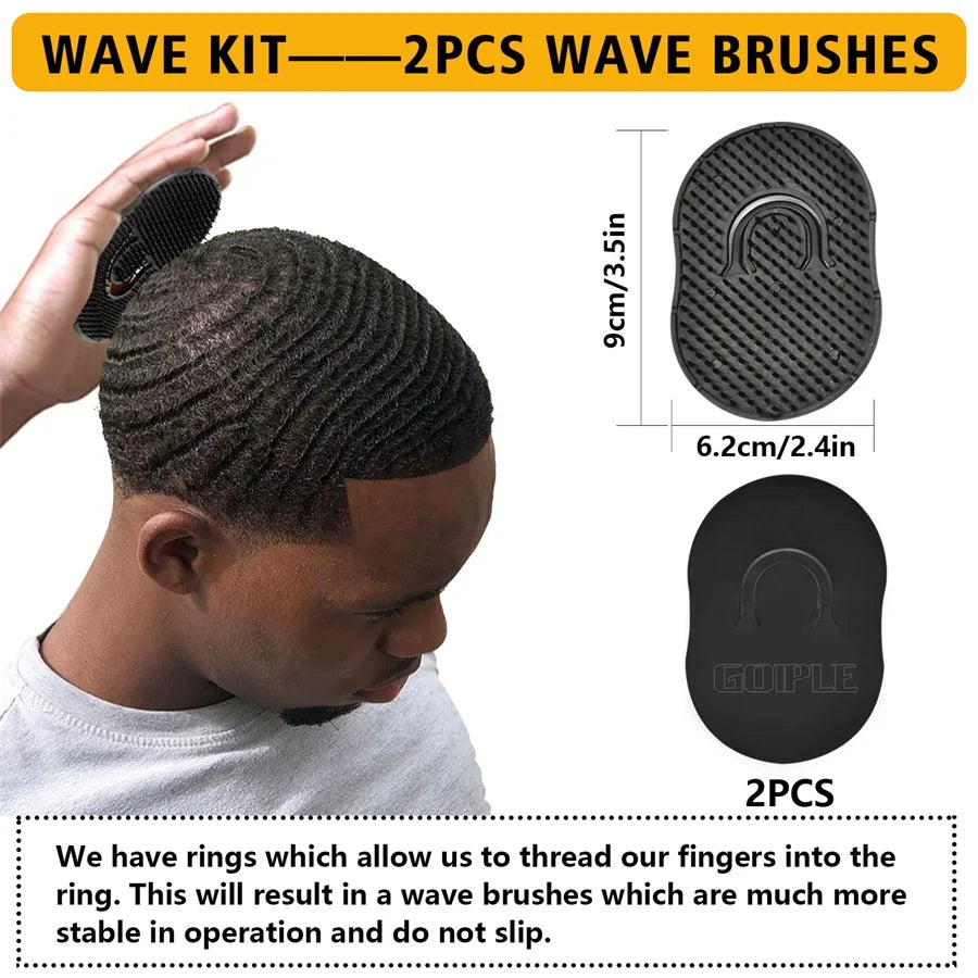 Wave shampoo Kit for Men Anti-frizz Wax Cream Layered Styling Hair Pomade Deep Clean Care Product with Hair Brush and Pirate Hat Viralgem Store