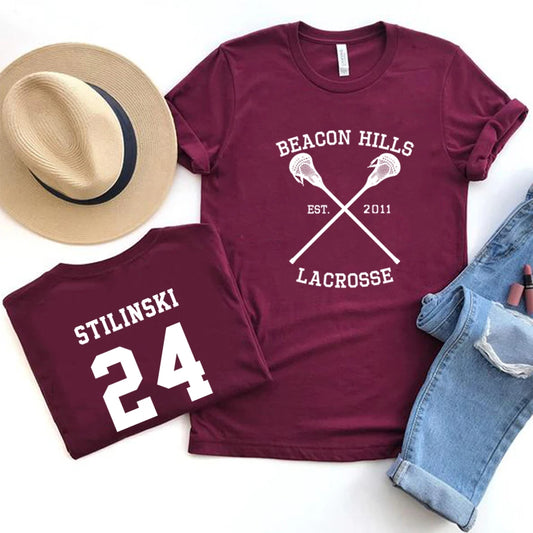 Teen Wolf Stiles Stilinski 24 McCall 11 T-shirt Women Men Beacon Hills Lacrosse Shirt Dylan Obrien Retro Teen Wolf Tv Show Tops