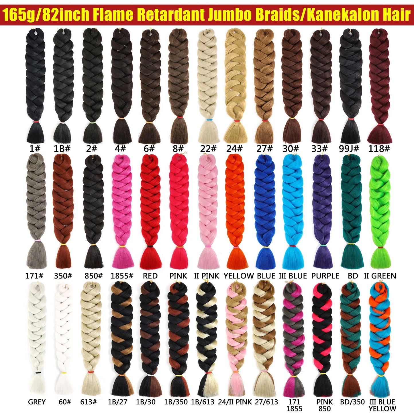 Xpression Jumbo Braiding Hair 82 Inch 165g Crochet Hair Pre Stretched Box Twist Braids Synthetic Hair Extensions For BWomen Viralgem Store