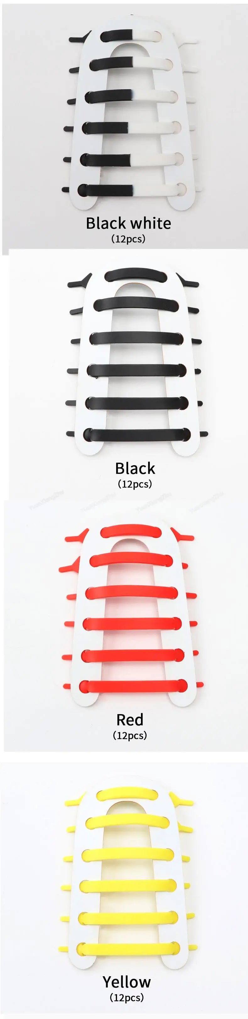 12Pcs Silicone Shoelaces for Shoes Elastic Laces Sneakers No Tie Shoe laces Kids Adult Rubber Shoelace One Size Fits All Shoes