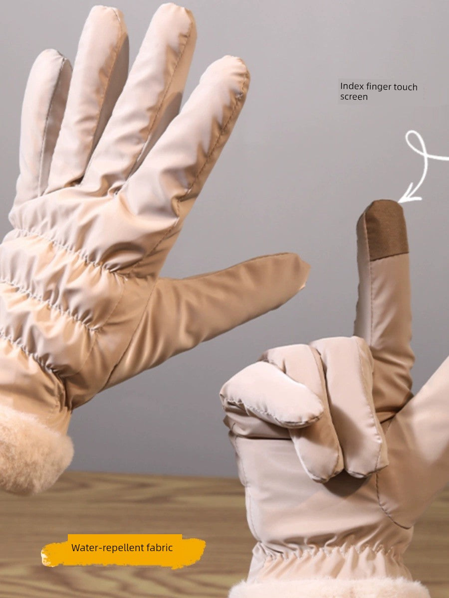 Women's K-style Electric Car Fleece-lined Thick Windproof Gloves Viralgem Store