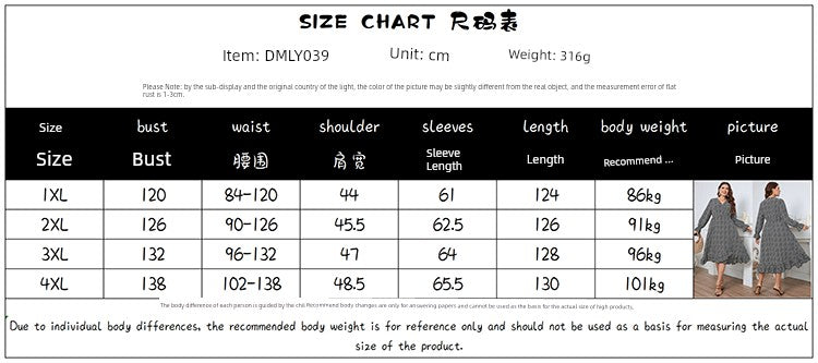 Vintage V-Neck Cinched Waist Long Sleeves Plus Size Dresses