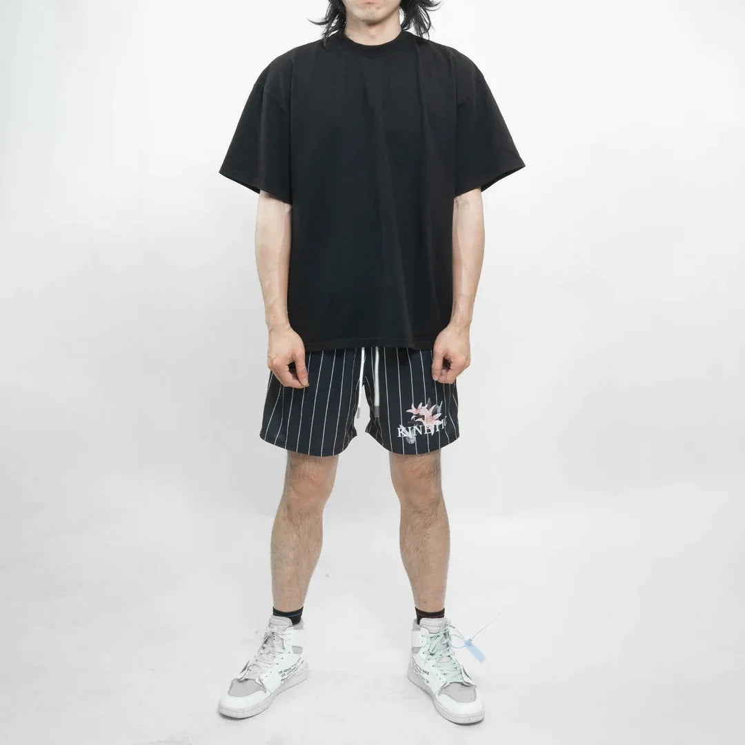 Striped pattern casual shorts 2024 summer new American Basketball running quarterpants men's fitness shorts