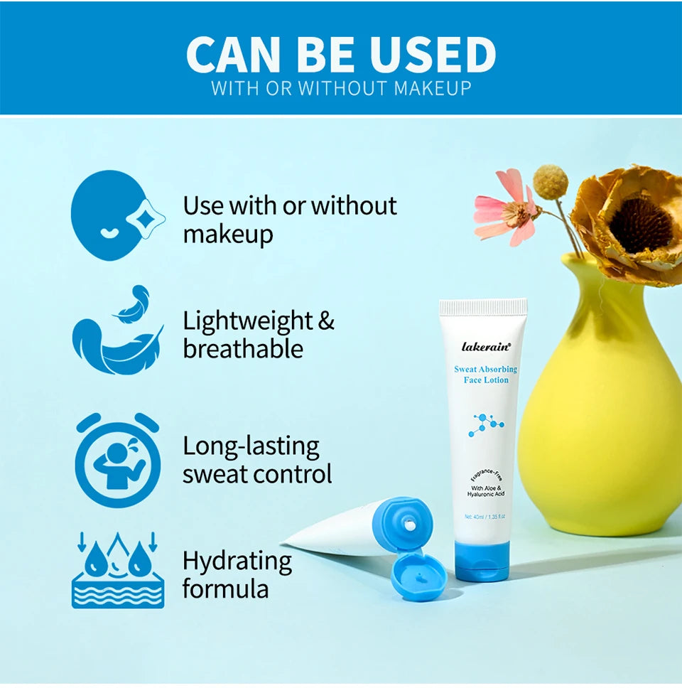 Sweat Absorbing Face Lotion Matte 40Ml Long - Lasting Sweat Control Absorbs Excess Oil Antioxidants Nourish Great Makeup Base Viralgem Store