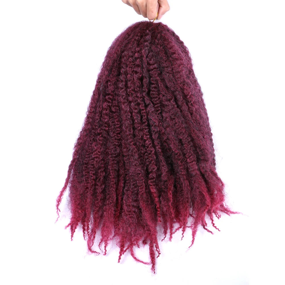 18 Inch Synthetic Marley  Twist Braiding Hair Afro Kinky Curly Crochet Hair for Faux Locs Long Springy Twist Hair Extensions