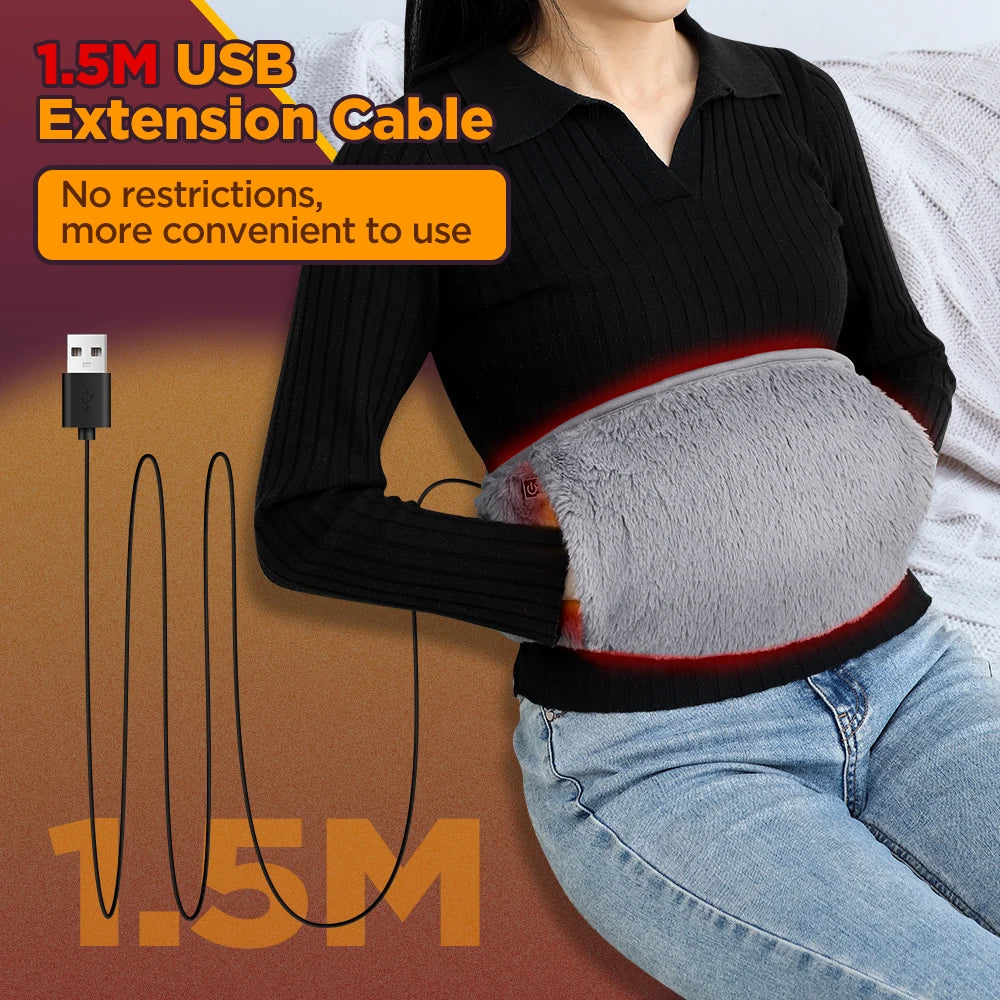 3 Levels Electric Graphene Heating Pad Cold-Proof Uterine Belt Cold-Proof Hand Waist Warming Pad USB Recharging Abdominal Warmer
