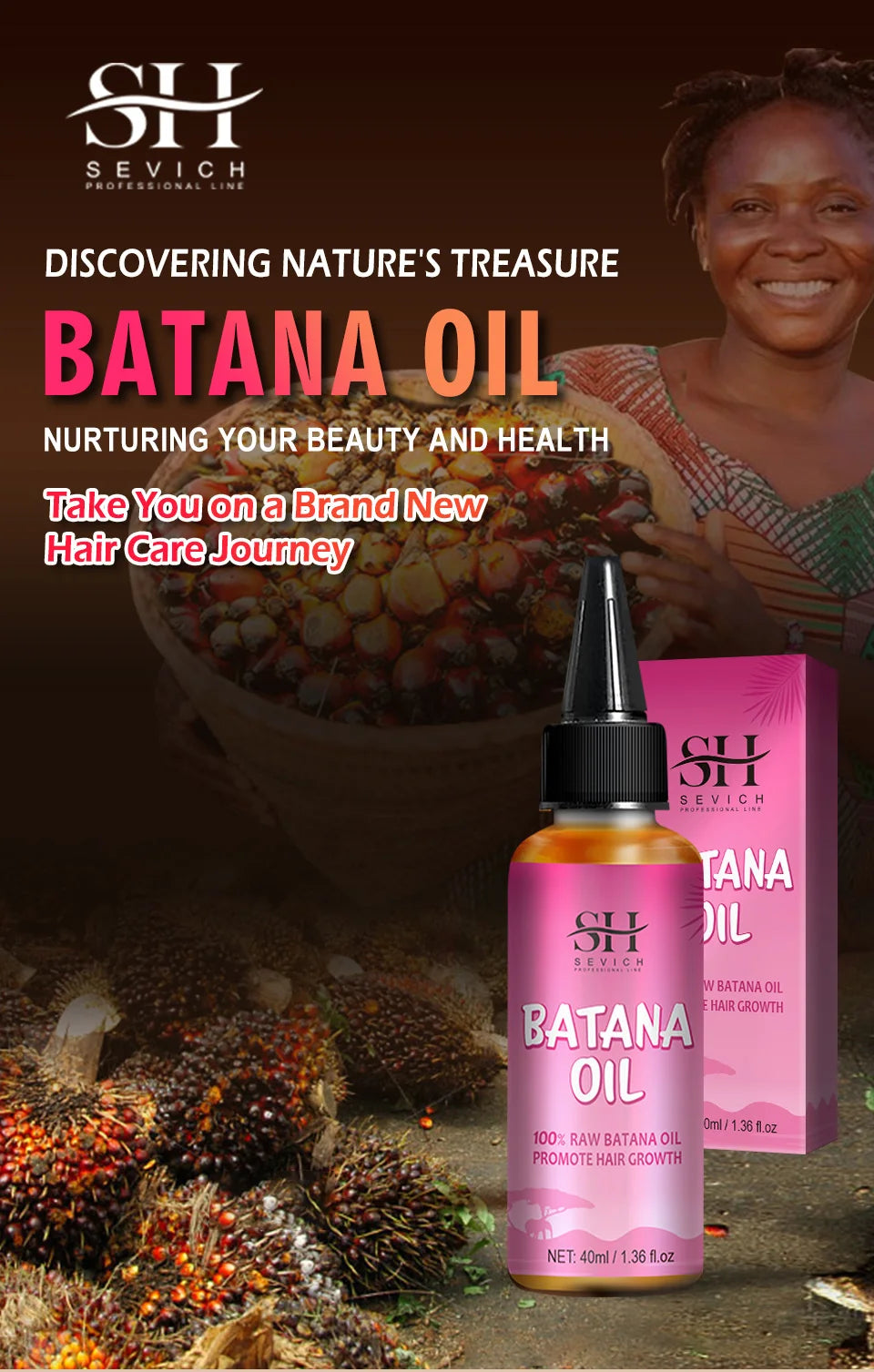 2023 Batana Hair Growth Oil For Black Women 100% Natural Batana Butter For Hair Loss Treatment For Black Men & Women Hair Care