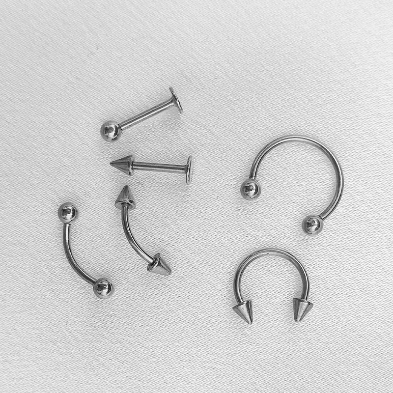12PC Titanium Tragus Piercing Nose Earring Septum Labret Lip Ring Cartilage Industrial Tongue Barbells Eyebrow Body Jewelry