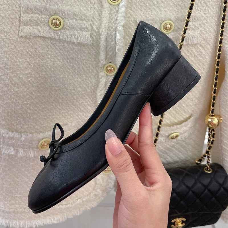 2025 Tabis Shoes Split Toe Ballet Flats Plus Size 43 Women Mary Janes Low Heel Black Leather Ballerinas Zapatos Mujer mocasines Viralgem Store