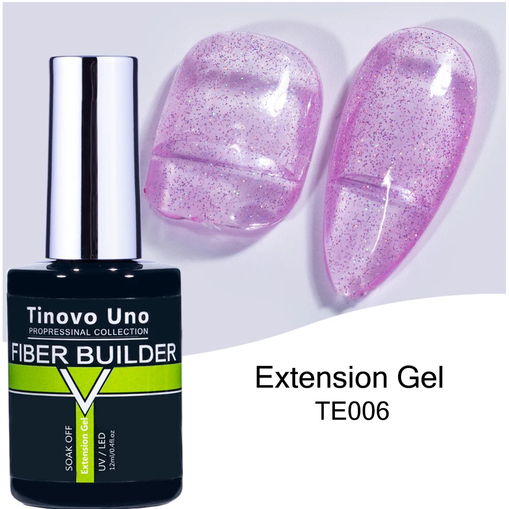 Tinovo Uno 41 Colors Builder Nail Gel in A Bottle Fiber Gel for Extensions Semi Permanent UV Building Poly Acrylic Nails Liquid
