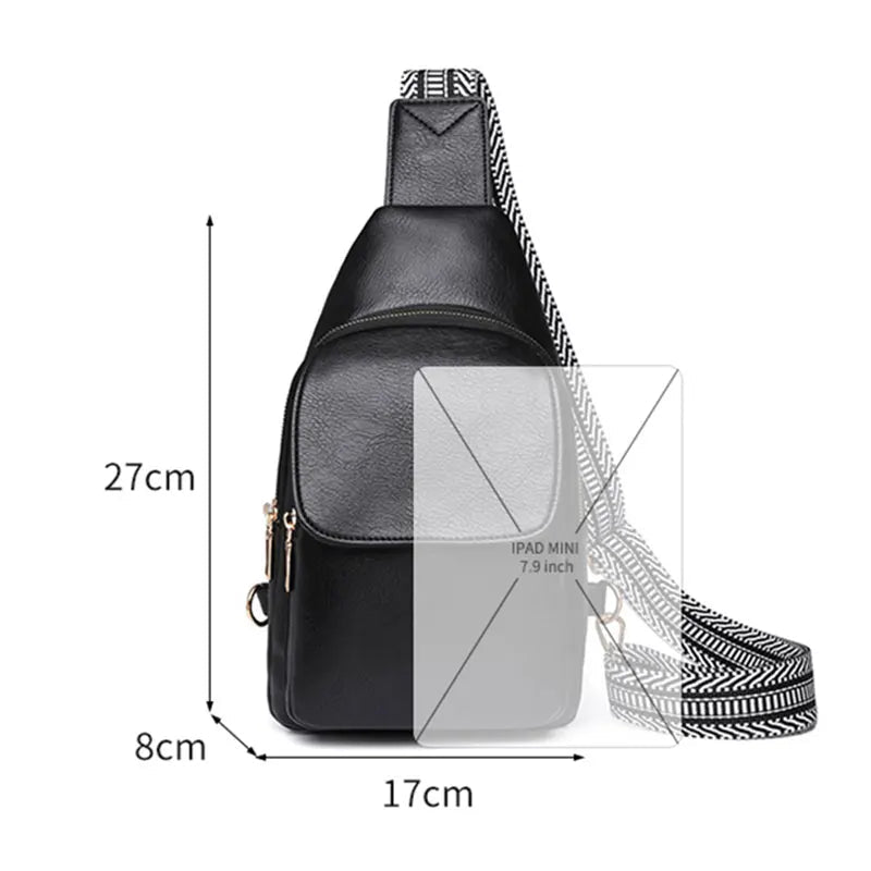 Women Bag Soft PU Leather Shoulder Purse Vintage Fashion Female Chest Bag Designer Multifunctional Shoulder Messenger Crossbody Viralgem Store