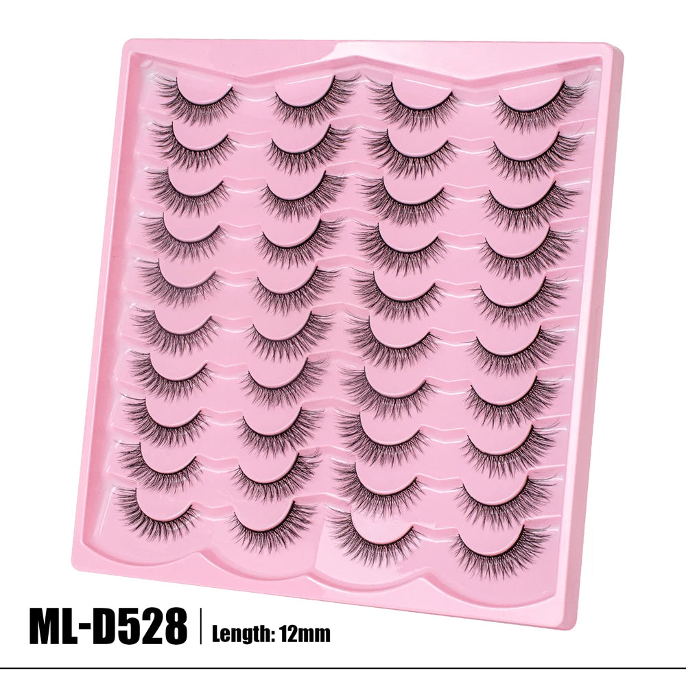 2 Style 20 Pairs Eyelash 3D Natural Mink False Eyelashes Makeup Fake Eye Lashes Faux Cilios Make Up Beauty Tools Wholesale