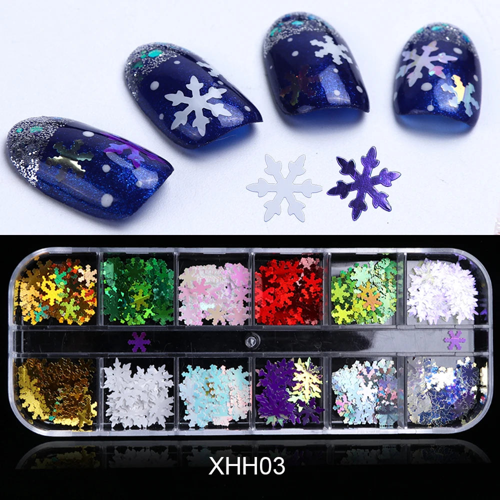 12 Grids Opal Dream Crystal Sequins Nail Flake Galaxy Iridescent Aurora 3D Paillette for Winter Autumn Manicure Decoration SWYFH Viralgem Store