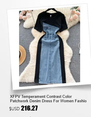 XFPV Female Dress Square Collar Solid Puff Sleeve Backless Bow High Waist Elegant Fashion Vestidos Spring Autumn2024 SM9457