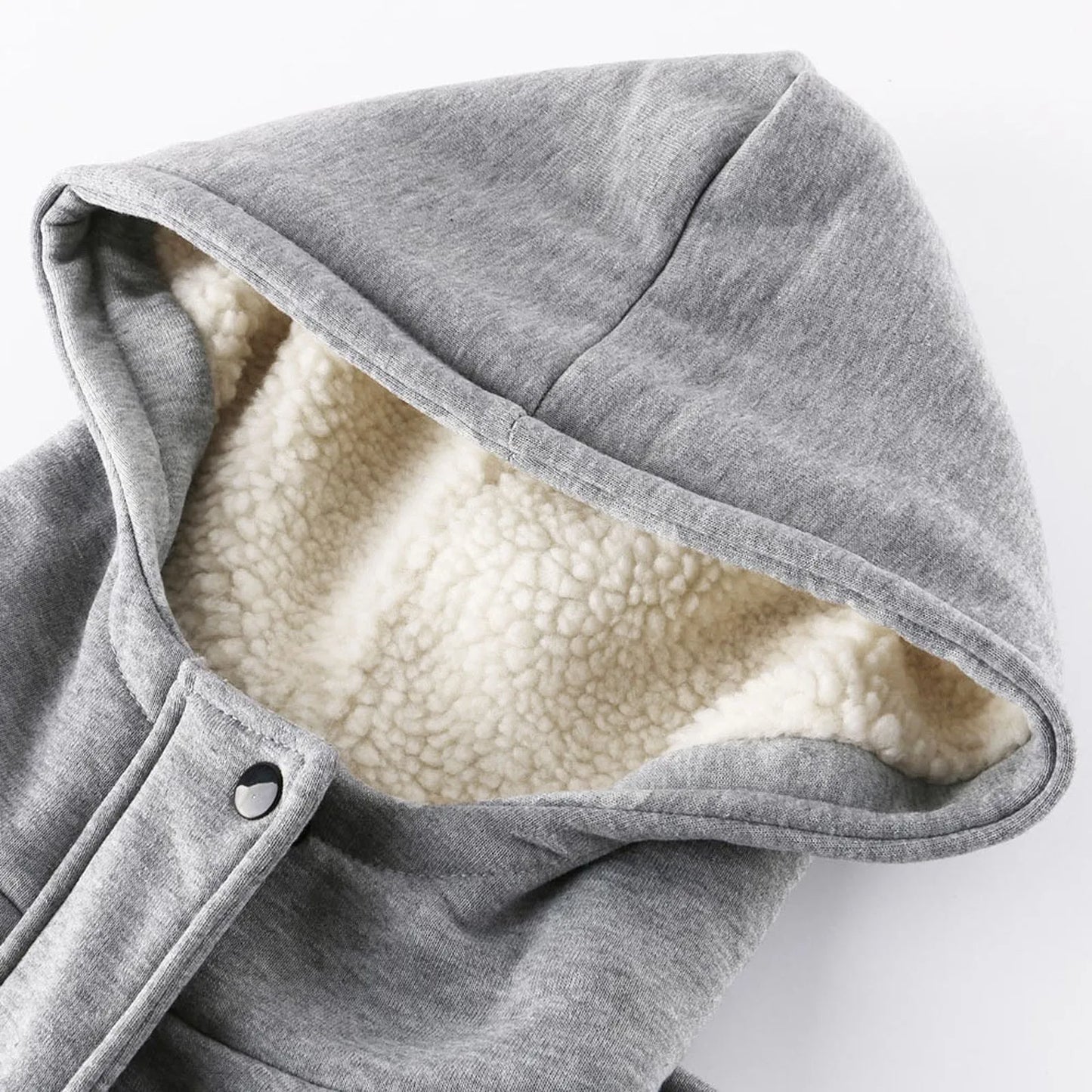 Womens Winter Coats Thicken Sherpa Lined Jacket Fashion Horn Button Hooded Outwear Warm Wool Blended Pea Coat Pockets