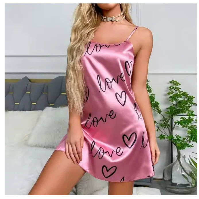 Women Sexy Sleeveless Nightdress Satin Chemise Lingerie Sleepwear Night Dress Cami Slip Dress Nightwear Nightgowns