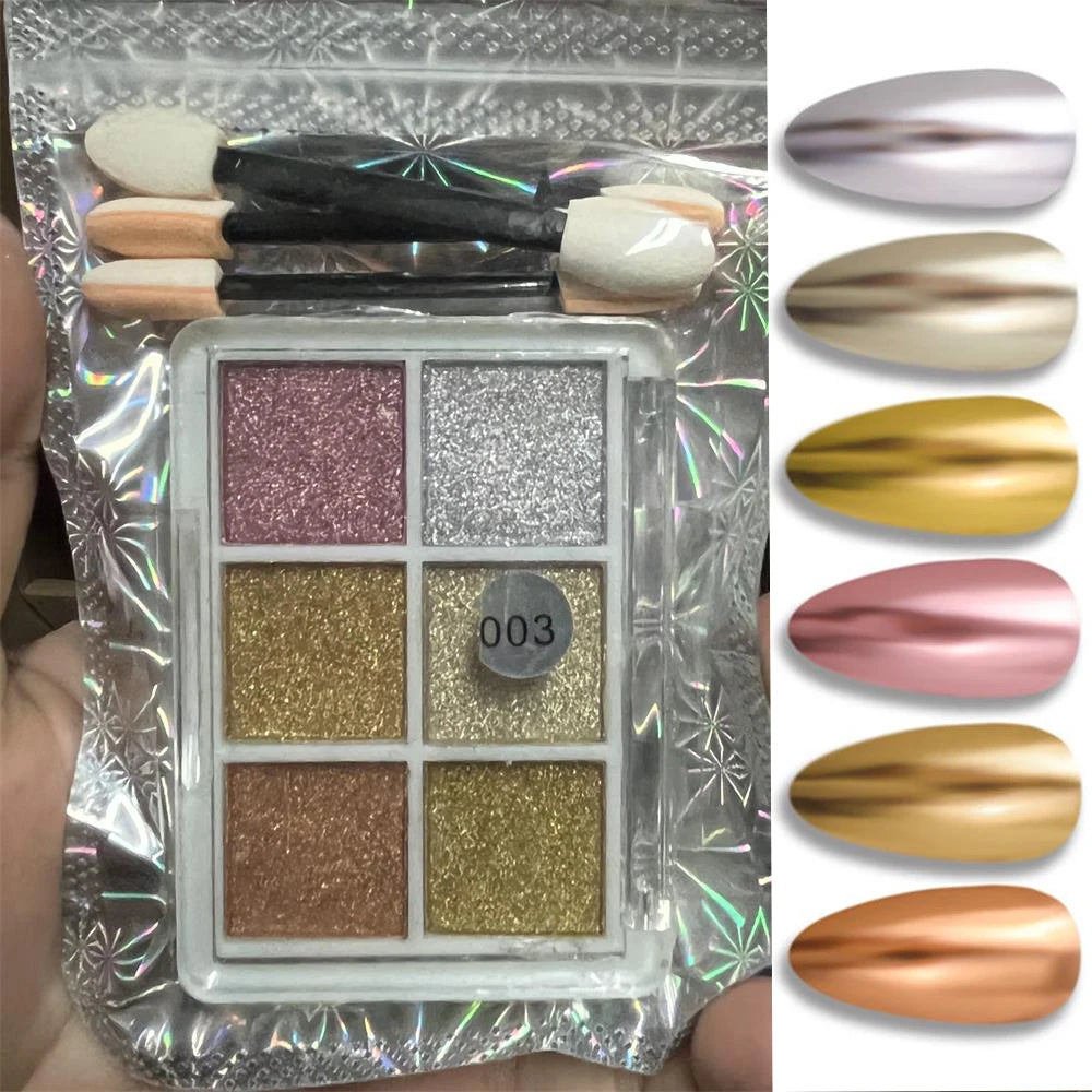 1 Box Mirror Glitter Powder Nail Decoration Metallic Chrome Nail Powder Set Y2K Rubbing Glitter Pigment Flakes Manicure Accessor