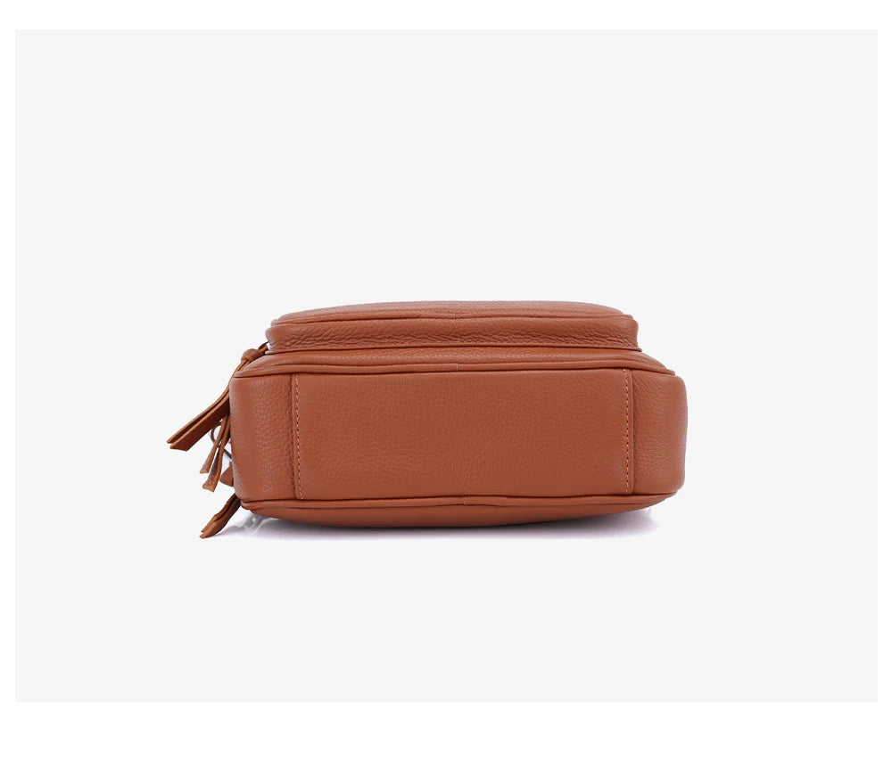 Zency Designer Women Shoulder Bag Genuine Cowhide Leather Handbag Zipper Pockets Large Capacity Female Crossbody Bag White Viralgem Store