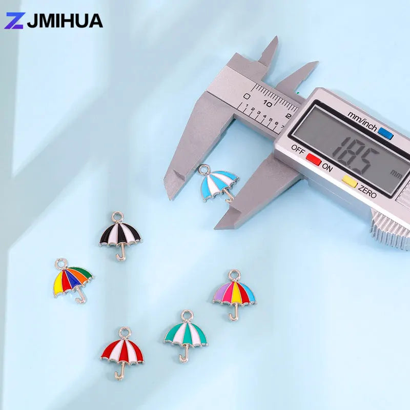 20pcs/lot Metal Enamel Cute Umbrella Charms For Jewelry Making Earrings Pendant Necklaces Bracelets DIY Handmade Accessories