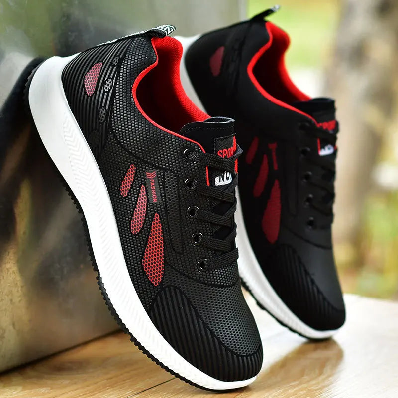 2024 summer new leather non-slip waterproof sports shoes walking shoes all casual fashionable shoes men's running shoes