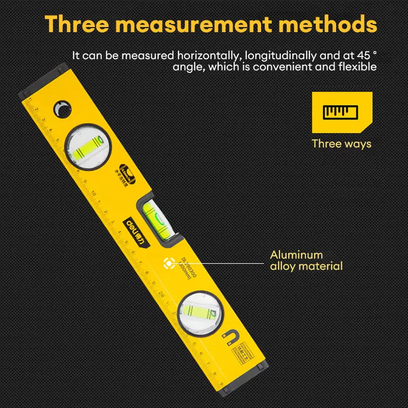 Spirit Level Magnetic Torpedo Level Tool with 3 Vials Aluminum Shockproof Bubble Level High Visibility Durable Measuring Leveler Viralgem Store