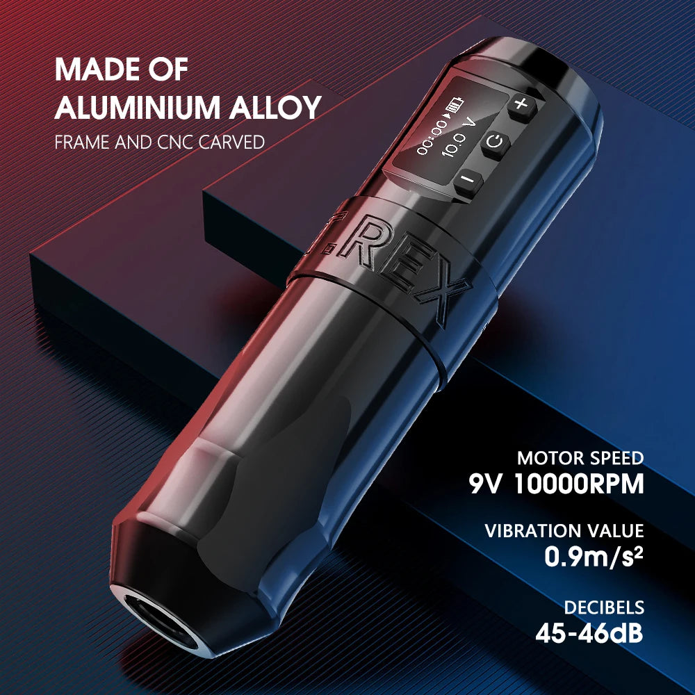 T-Rex Wireless Tattoo Machine Rotaty Battery Pen With Portable Power Pack 2400mAh LCD Digital Display For Body Art Makeup