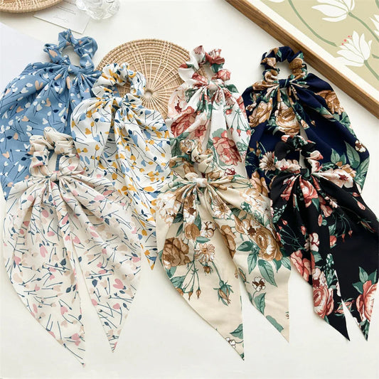 2024 New Trendy Flower Hair Ribbon For Women Korea Elastic Girls Scrunchies Hair Ties Hair Accessories Viralgem Store