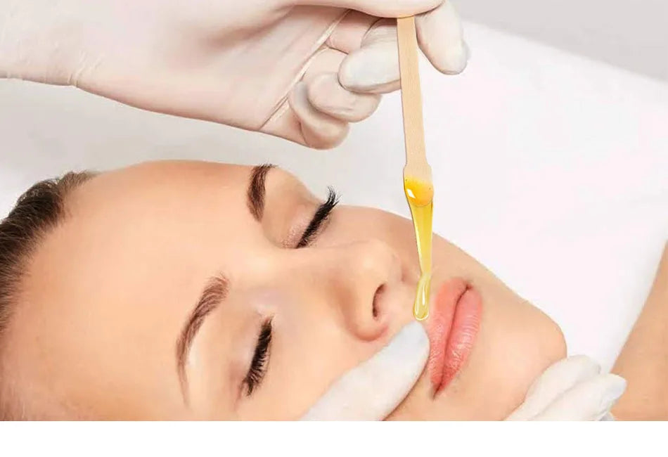 100Pcs Wooden Hair Removal Stick Face Wax Sticks Depilation Spatula Body Eyebrow Applicator Smooth Tongue Depressor Beauty Tools