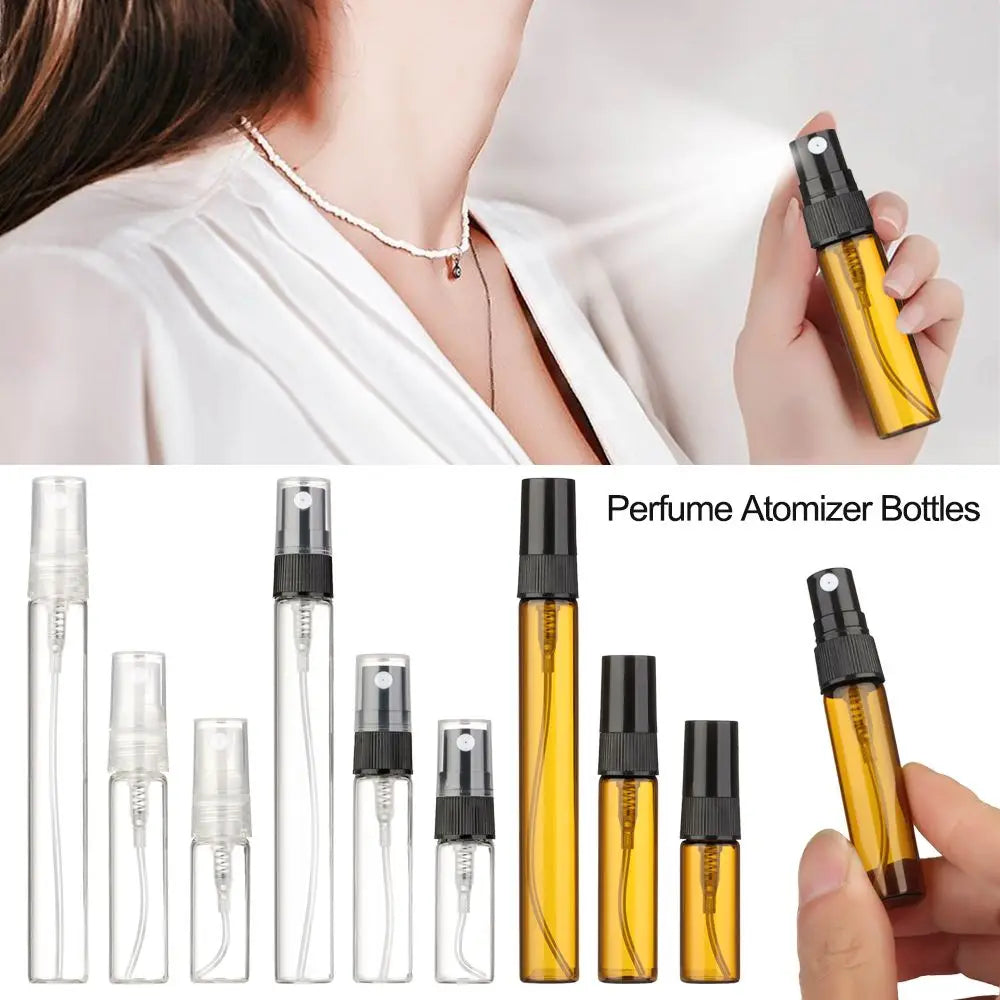 3/5/10ml Mist Spray Bottle Spray Pump Bottle Travel Refillable Glass Perfume Bottle Refillable Leak Proof Bottle Container