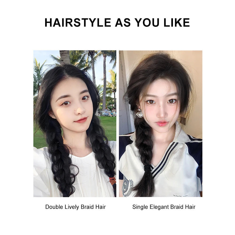 Synthetic Long Twist Braid Ponytail Extensions With Rubber Band Boxing Braided Hair Extensions For Women Daily Use Viralgem Store