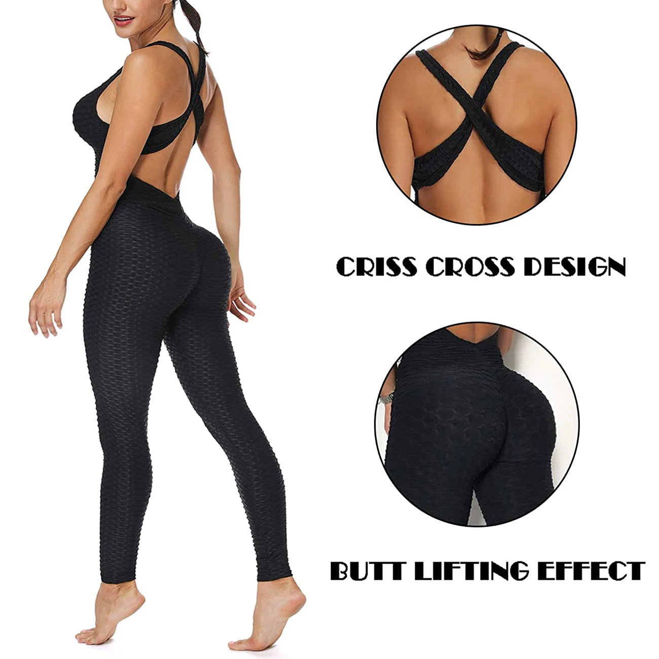Women Halter Yoga Set Black Activewear Sexy Bandage Sleeveless Jumpsuit Skinny Rompers Solid Elastic Bodycon Fitness Sport Suits Viralgem Store