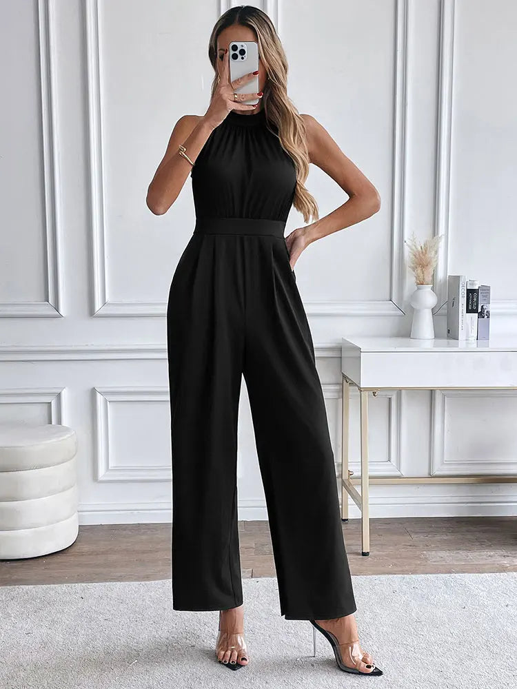 Spring Women's Jumpsuits New Streetwear Fashion Casual Slim Club Party Jumpsuits Sexy Black Sleeveless Female Elegant Clothing Viralgem Store