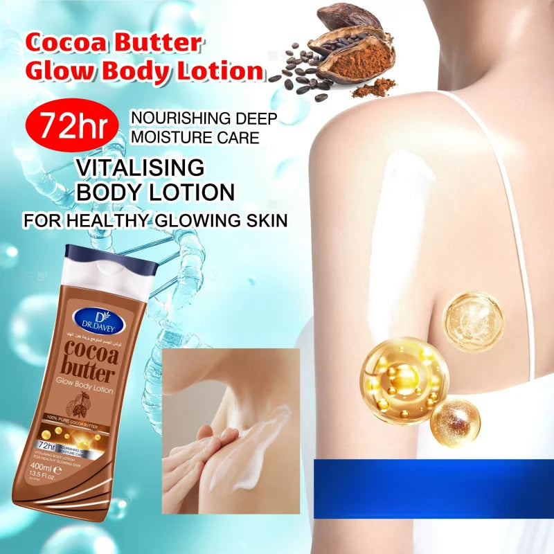 400ml large capacity cocoa fruit body lotion replenishes moisture, leaves a refreshing and non greasy scent Viralgem Store