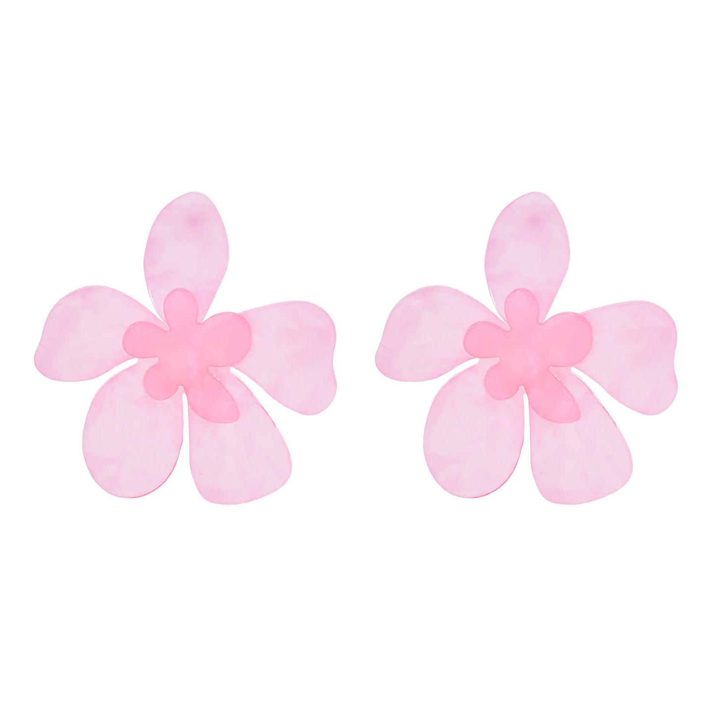 Acrylic Fashion Big Flower Pendant Earrings Double Layer Flowers Women's Earrings for Women 2023 New Party Jewelry Gifts