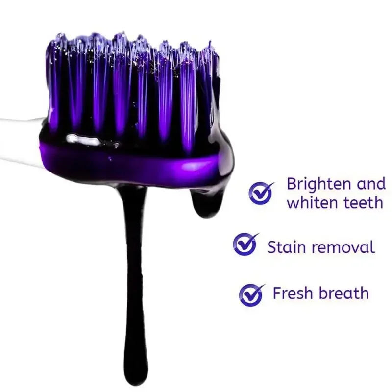 30ml V34 SmileKit Purple Toothpaste Whitening Removes Tartar Clean Oral Hygiene Fresh Breath Brightening Teeth Care Products