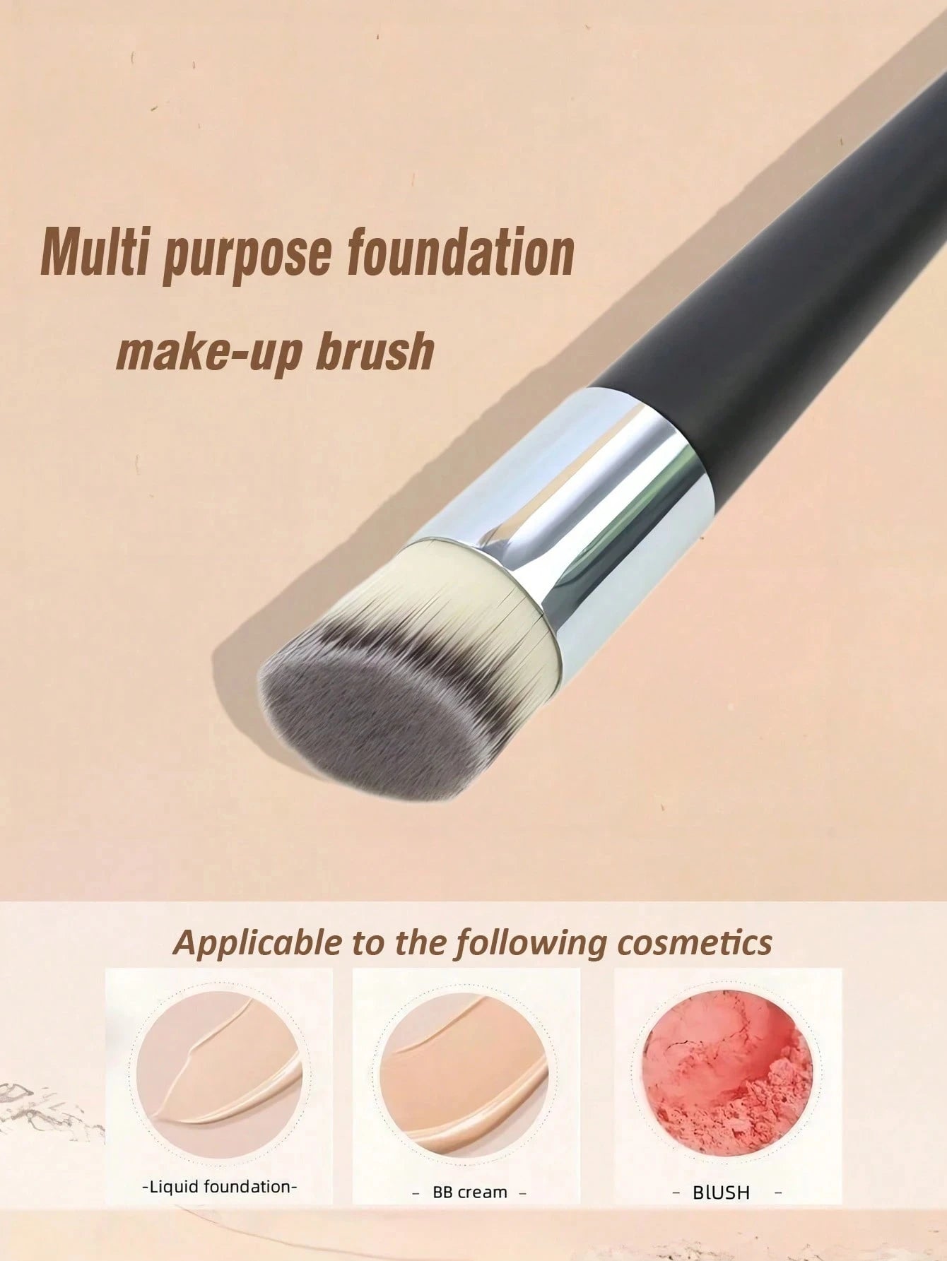 1PC Pro Foundation Brush Broom Powder & Shadow Brush Liquid/Cream & Blush Mix Angled Professional Makeup Brush Makeup Tools