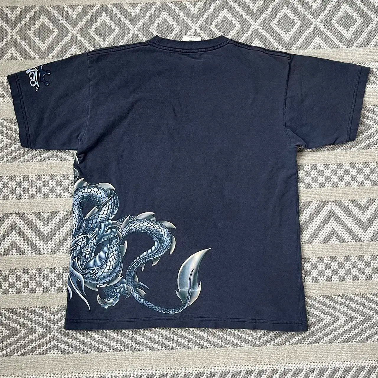 Streetwear T Shirt Y2K Hip Hop Retro Dragon Graphic Print Oversized Tshirt Mens New Round Neck Cotton Short Sleeve Tops